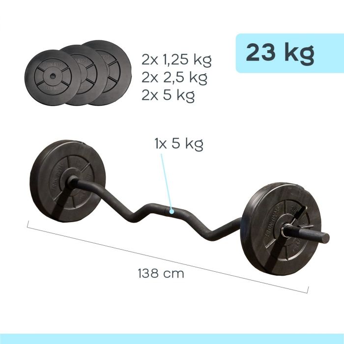 Iron Gym Verstelbare Curlstang Set - 23 kg - Zwart - Afbeelding 7