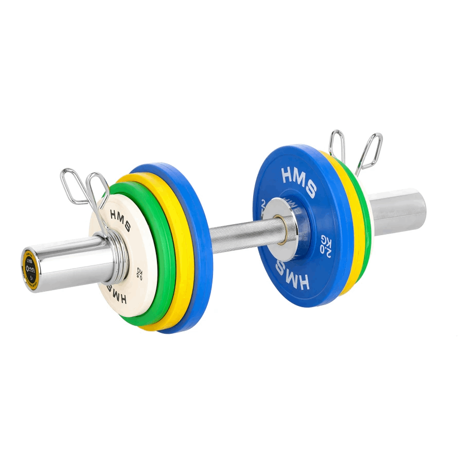 HMS Olympische Dumbbellstang met Veerclipsluiters - 50 mm - 50 cm - Afbeelding 9