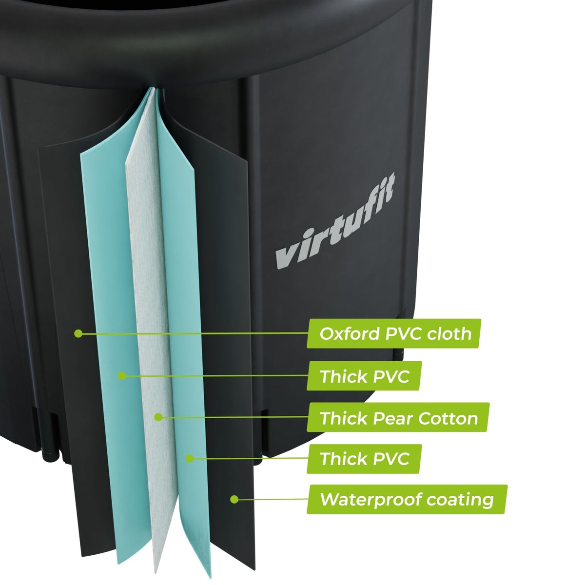VirtuFit IJsbad XXL - 375 Liter - Antraciet - Inclusief accessoires - Afbeelding 9