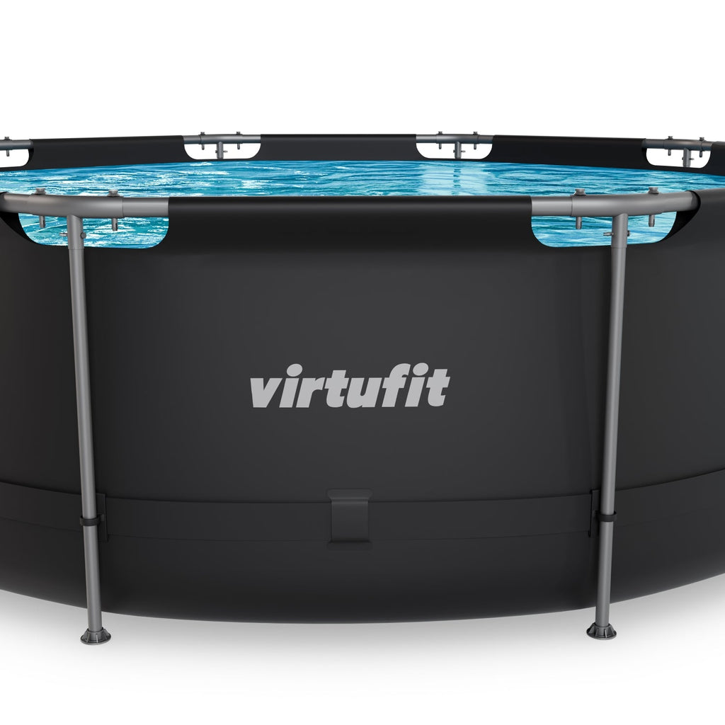VirtuFit Rond Zwembad - Ø366 x 100 cm - Antraciet - Inclusief Filterpomp - Afbeelding 8