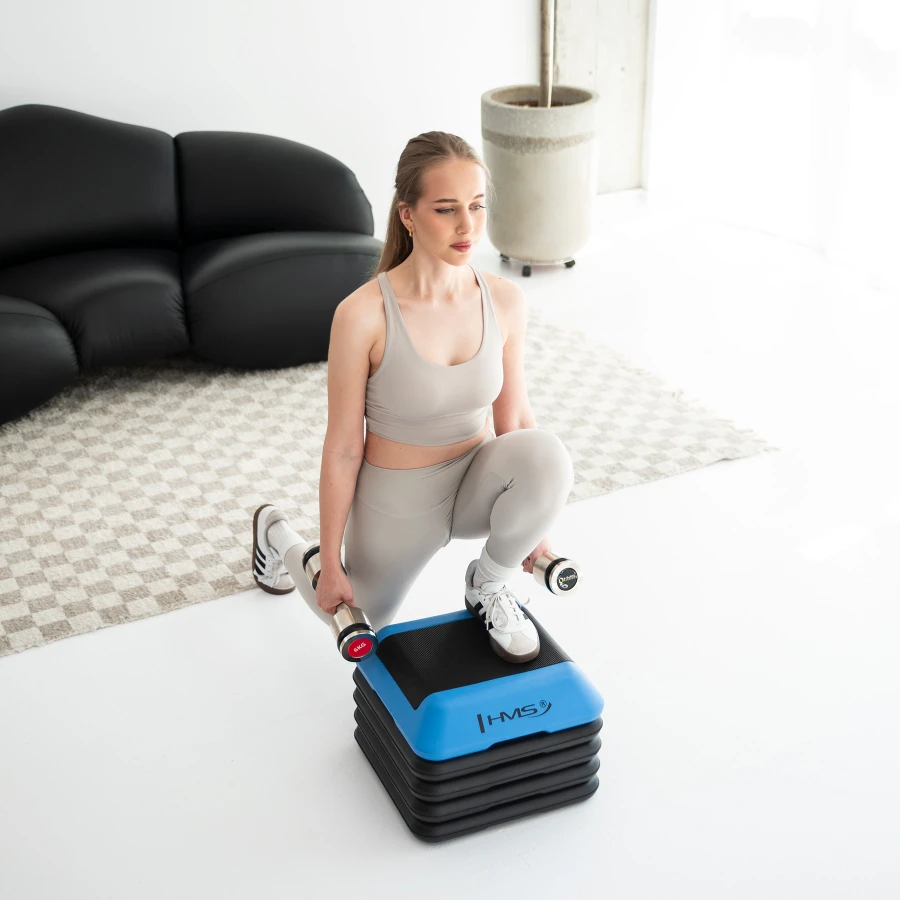 HMS Fitness Mini Aerobic Step - Zwart/Blauw - Afbeelding 5