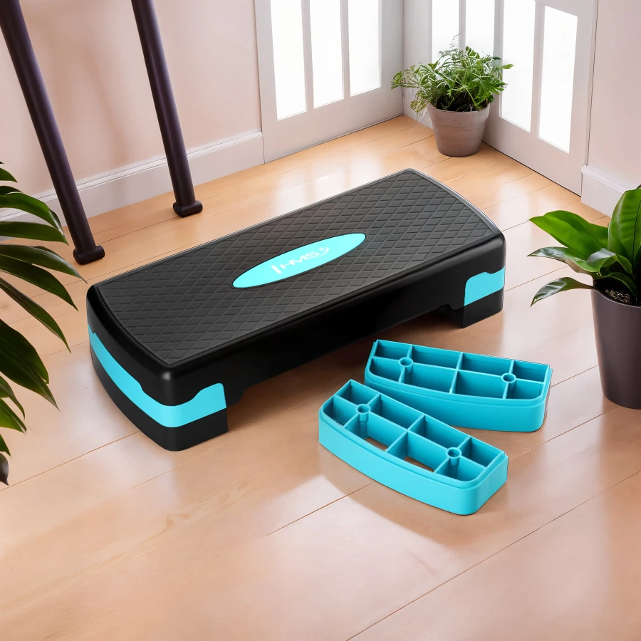 HMS Fitness Aerobic Step - Zwart/Blauw - In gebruik