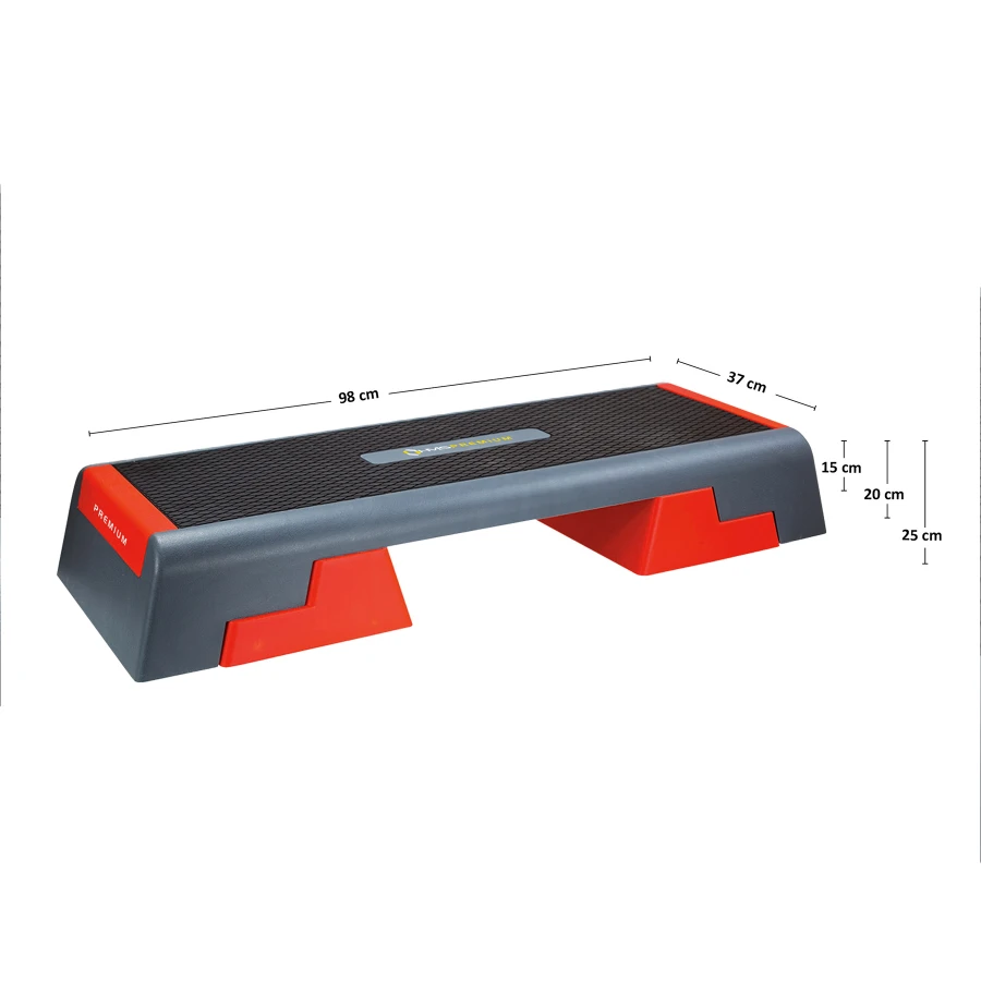HMS Fitness Premium Aerobic Step - Zwart/Rood - Afbeelding 10