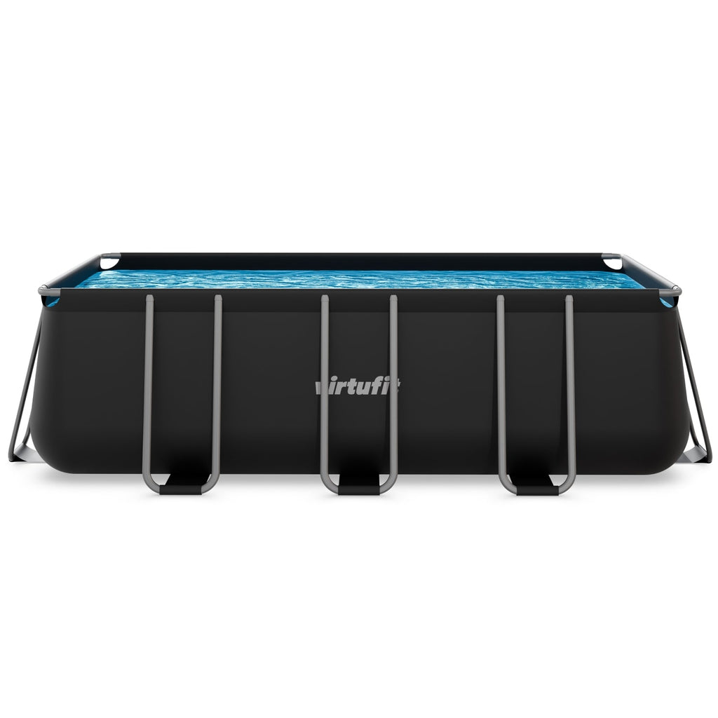 VirtuFit Rechthoekig Zwembad 400 x 200 x 122 cm - Antraciet - Inclusief Filterpomp - Afbeelding 12