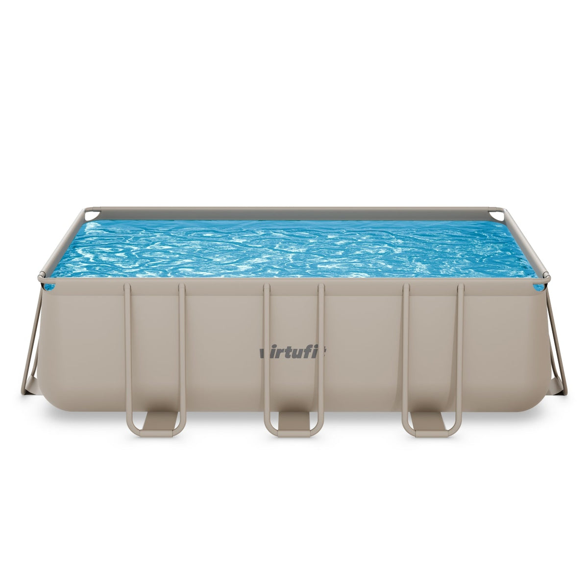 VirtuFit Rechthoekig Zwembad 400 x 200 x 122 cm - Beige - Inclusief Filterpomp - Afbeelding 12