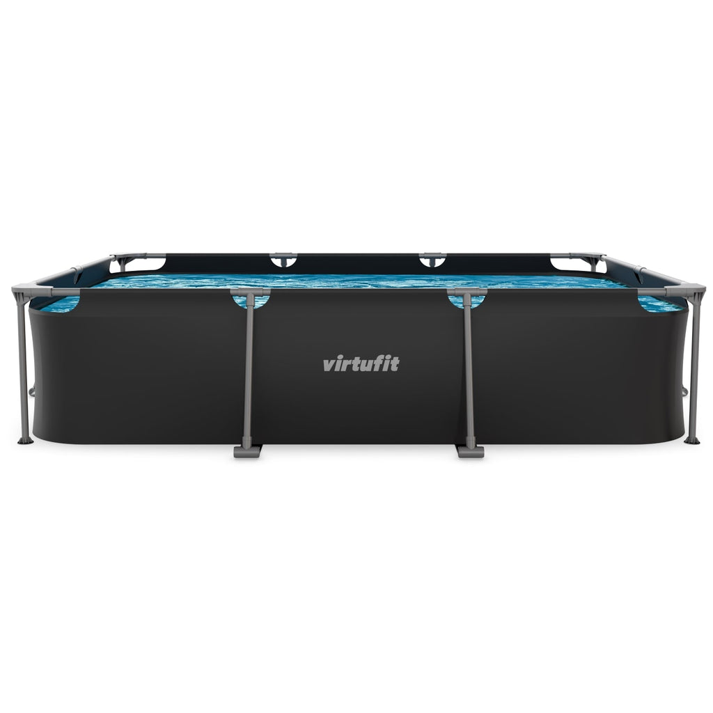 VirtuFit Rechthoekig Zwembad - 300 x 210 x 66 cm - Antraciet - Inclusief Filterpomp - Afbeelding 8
