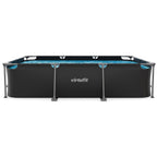 VirtuFit Rechthoekig Zwembad - 300 x 210 x 66 cm - Antraciet - Inclusief Filterpomp - Afbeelding 8