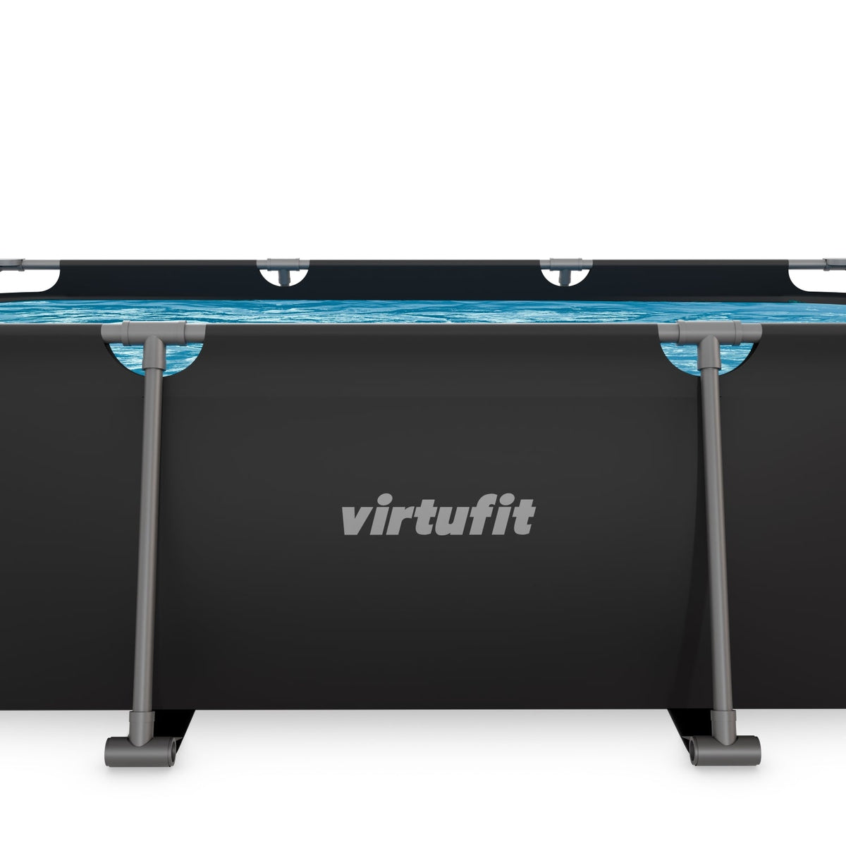 VirtuFit Rechthoekig Zwembad - 300 x 210 x 66 cm - Antraciet - Inclusief Filterpomp - Afbeelding 9