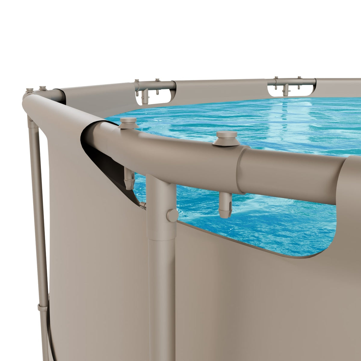 VirtuFit Rond Zwembad - Ø305 x 76 cm - Beige - Inclusief Filterpomp - Afbeelding 10