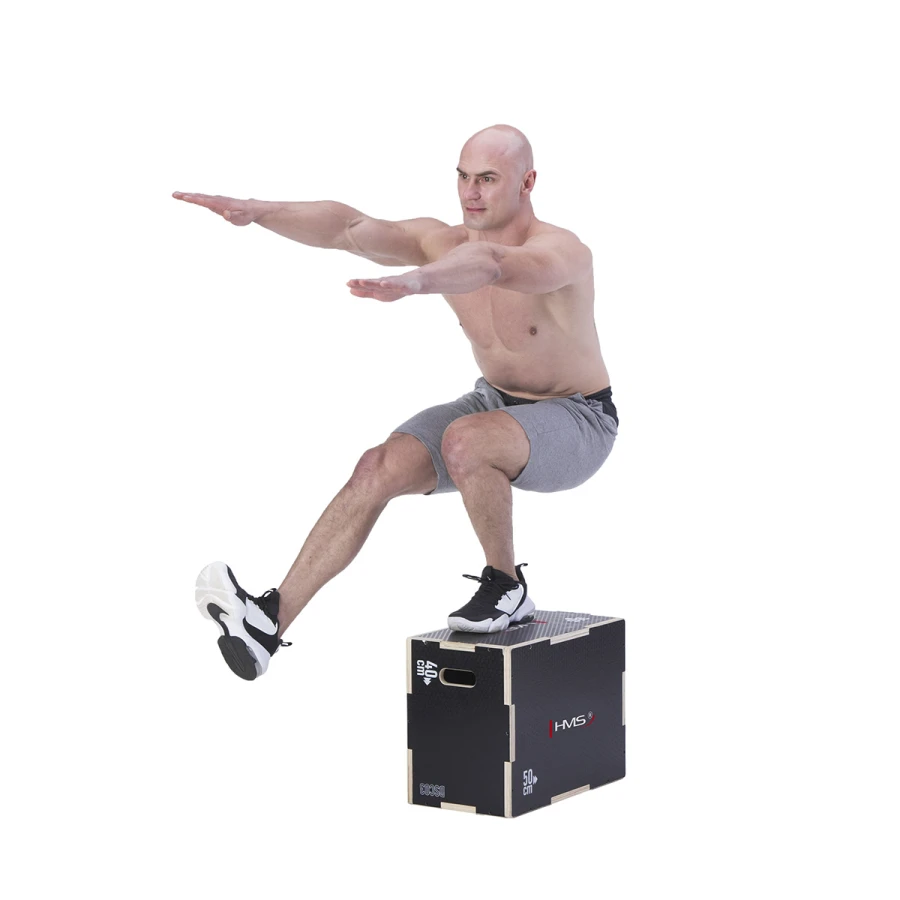 HMS Fitness Plyobox Hout - 50 x 40 x 30 cm - Zwart - Afbeelding 5