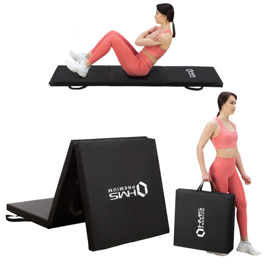 HMS Premium Opvouwbare Fitness Mat - Zwart - Afbeelding 7