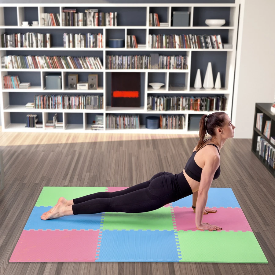 One Fitness Puzzelmat - Set van 9 - 10 mm - Multi - Afbeelding 9