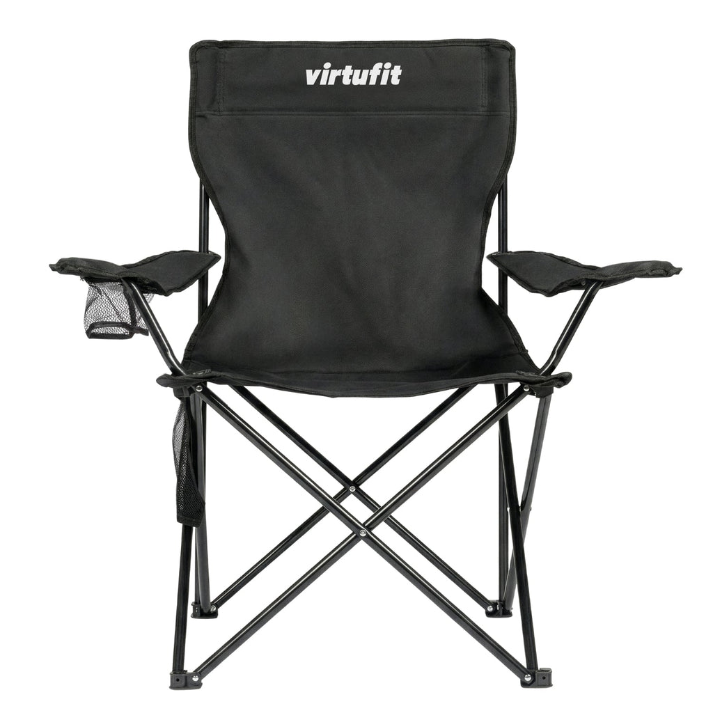 VirtuFit Opvouwbare Camping Stoel - Strandstoel - Zwart - Afbeelding 7