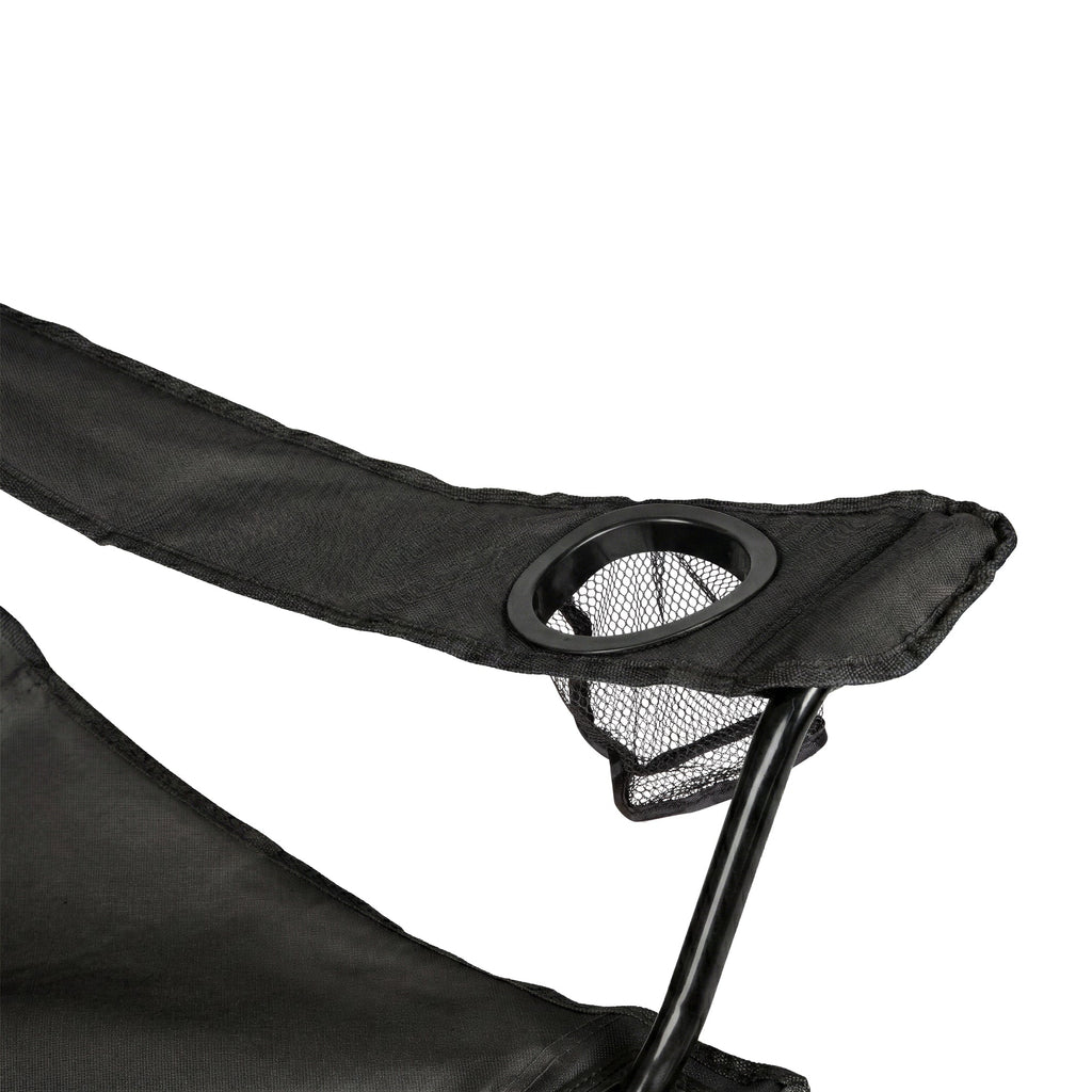 VirtuFit Campingstoel opvouwbaar met voetsteun - Strandstoel - Zwart - Afbeelding 6