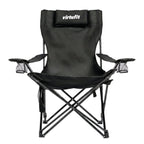 VirtuFit Campingstoel opvouwbaar met voetsteun - Strandstoel - Zwart - Afbeelding 7