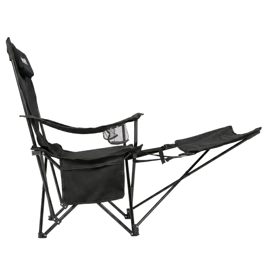 VirtuFit Campingstoel opvouwbaar met voetsteun - Strandstoel - Zwart - Afbeelding 9