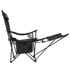 VirtuFit Campingstoel opvouwbaar met voetsteun - Strandstoel - Zwart - Afbeelding 9