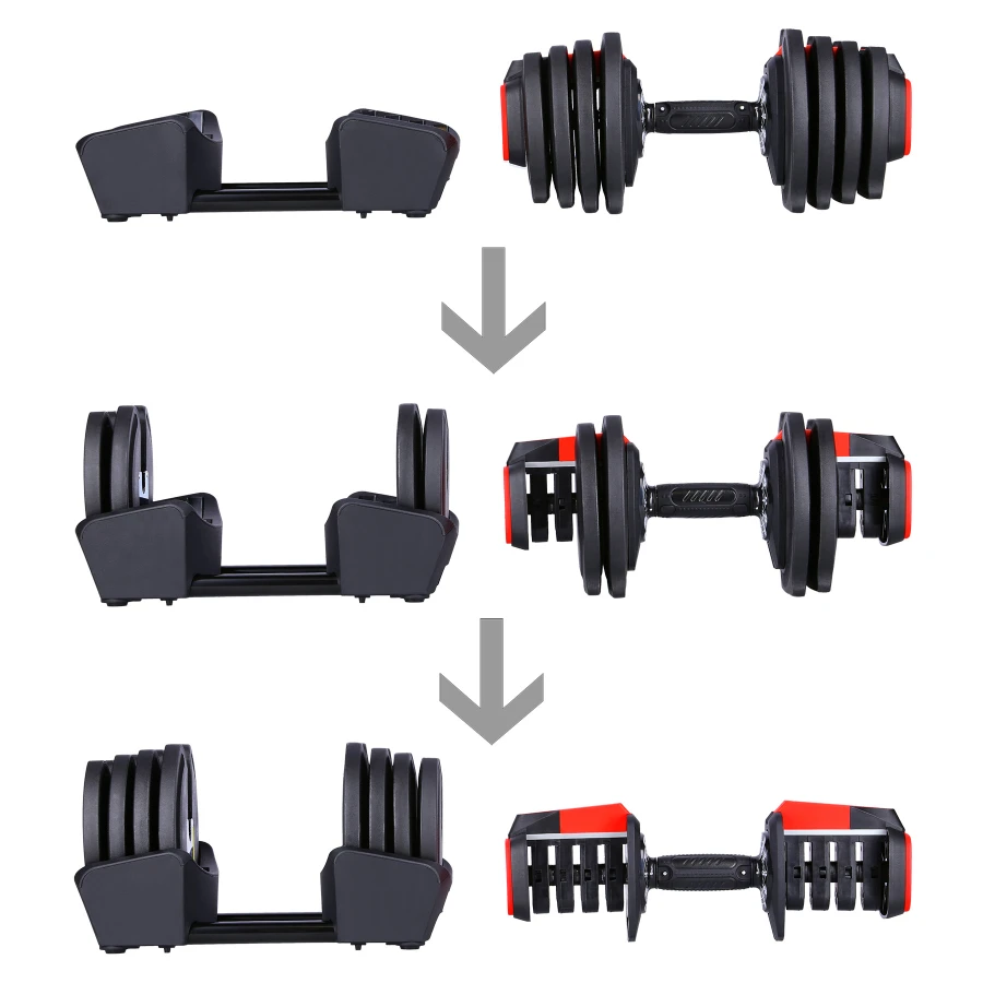 HMS 3-in-1 Verstelbare Dumbbell Set - 43,5 kg - Afbeelding 14