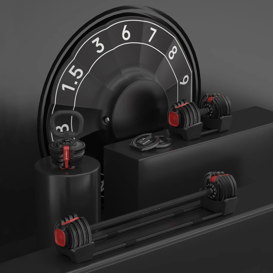 HMS 3-in-1 Verstelbare Dumbbell Set - 43,5 kg - Afbeelding 15
