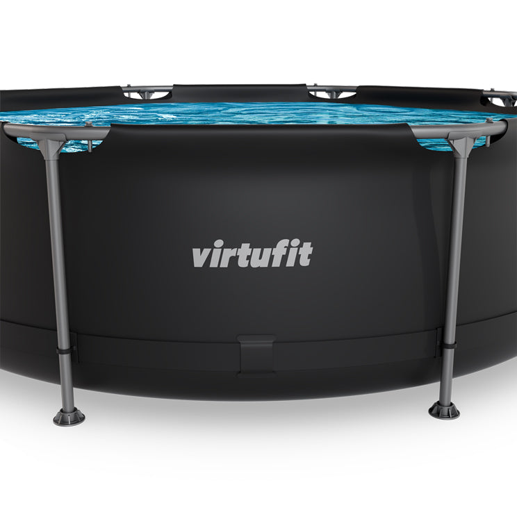 VirtuFit Rond Zwembad Ø244x 76 cm - Antraciet - Compleet pakket - Afbeelding 8