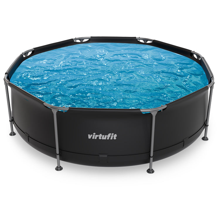 VirtuFit Rond Zwembad Ø244x 76 cm - Antraciet - Compleet pakket - Afbeelding 9
