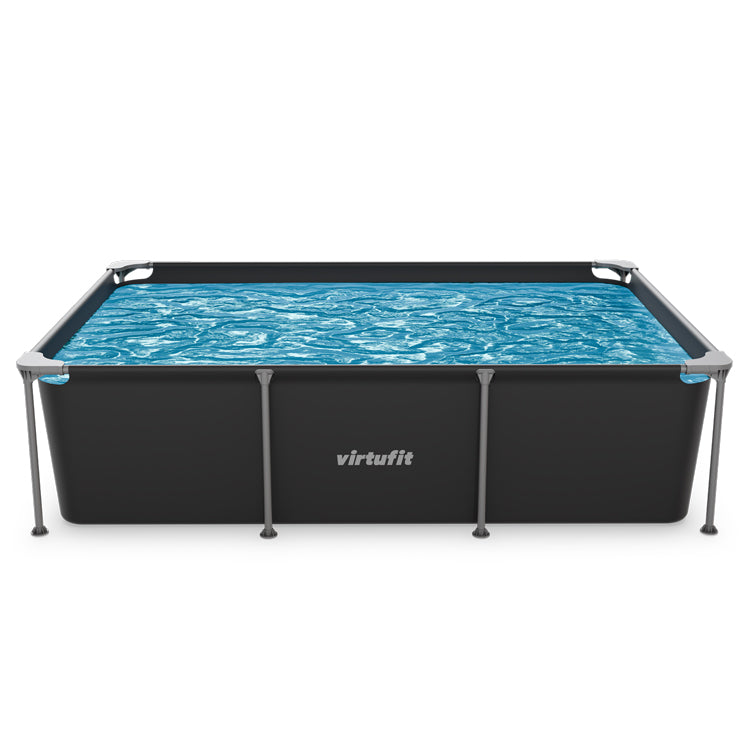 VirtuFit Rechthoekig Zwembad - 260 x 180 x 66 cm - Antraciet - Compleet Pakket - Afbeelding 10