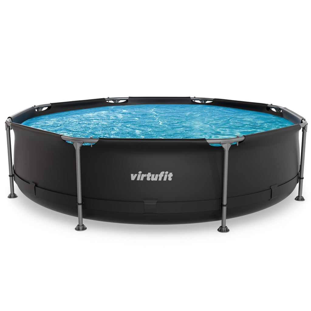 VirtuFit Zwembad Rond Ø305 x 76 cm - Antraciet - Compleet Pakket - Afbeelding 5