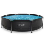 VirtuFit Zwembad Rond Ø305 x 76 cm - Antraciet - Compleet Pakket - Afbeelding 5