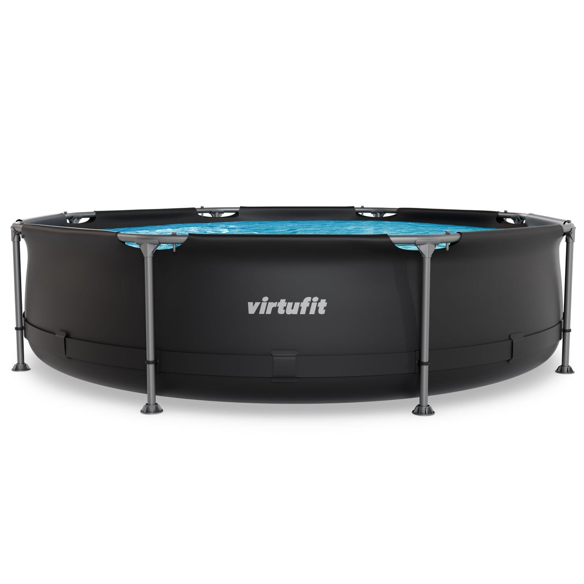 VirtuFit Zwembad Rond Ø305 x 76 cm - Antraciet - Compleet Pakket - Afbeelding 6