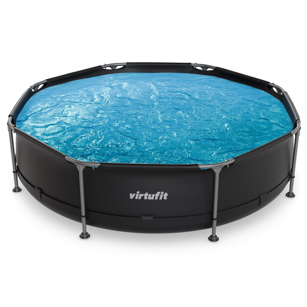 VirtuFit Zwembad Rond Ø305 x 76 cm - Antraciet - Compleet Pakket - Afbeelding 9