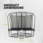 VirtuFit Premium Rechthoekige Trampoline met Veiligheidsnet - Zwart - 183 x 274 cm - Gratis trap - Afbeelding 10