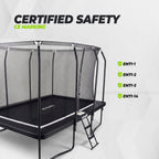 VirtuFit Premium Rechthoekige Trampoline met Veiligheidsnet - Zwart - 213 x 305 cm - Gratis trap - Afbeelding 9