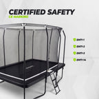 VirtuFit Premium Rechthoekige Trampoline met Veiligheidsnet - Zwart - 244 x 366 cm - Gratis trap - Afbeelding 9