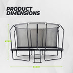 VirtuFit Premium Rechthoekige Trampoline met Veiligheidsnet - Zwart - 244 x 366 cm - Gratis trap - Afbeelding 10