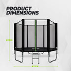 VirtuFit Trampoline met Veiligheidsnet - Zwart - 251 cm - Afbeelding 8