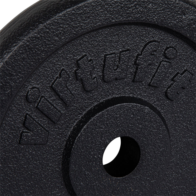 VirtuFit Gietijzeren Halterschijf - Halter gewicht - 30 mm - 15 kg - Zwart - In gebruik