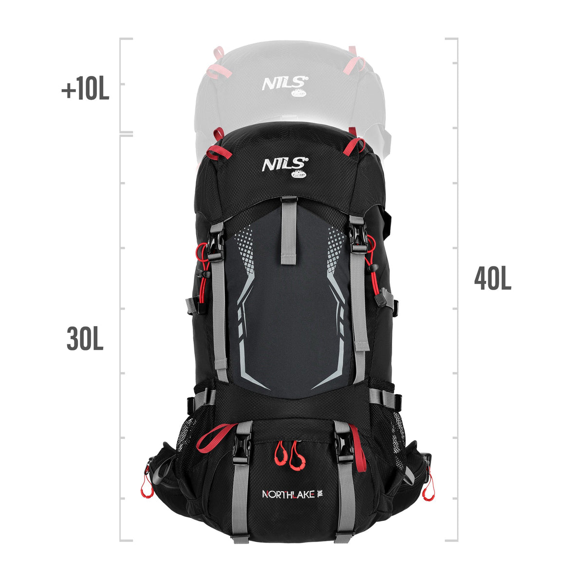 NILS Camp Rugzak Northlake - Zwart - 30L + 10L - Afbeelding 6
