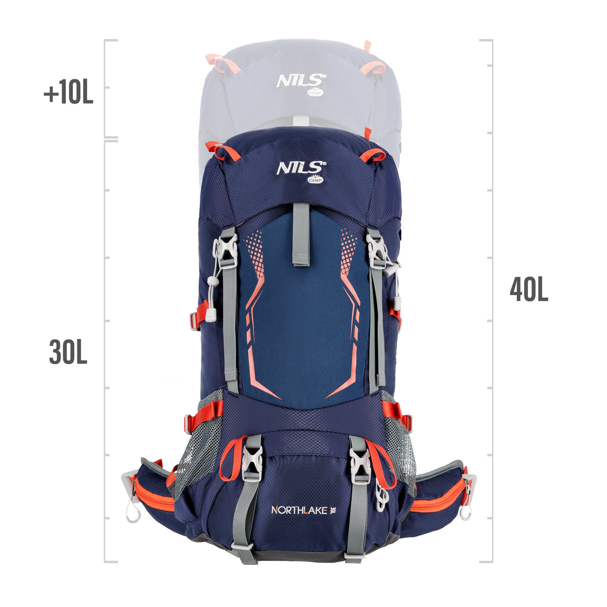 NILS Camp Rugzak Northlake - Donkerblauw - 30L + 10L - Afbeelding 6