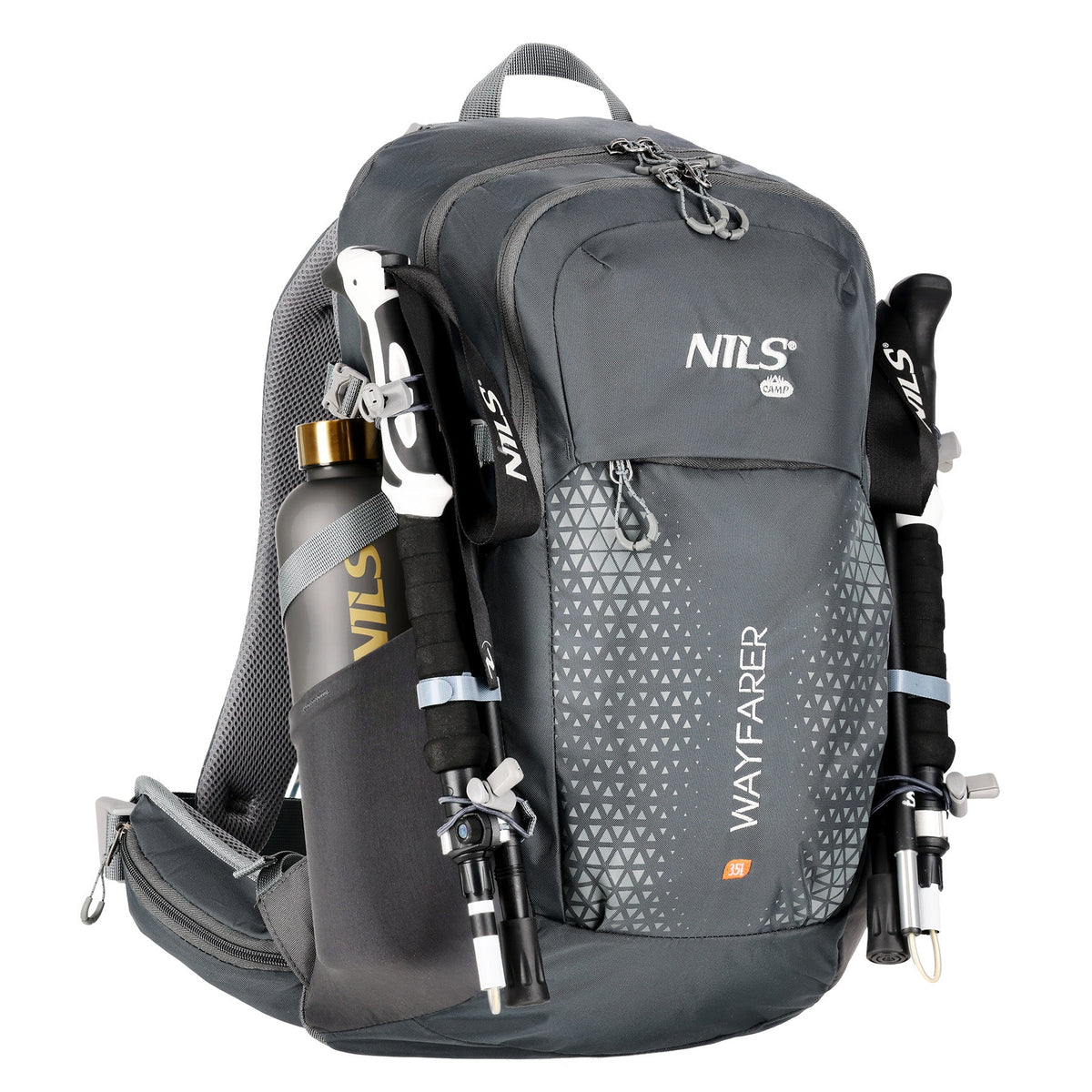 NILS Camp Rugzak Wayfarer - Grijs - 35L - Afbeelding 15