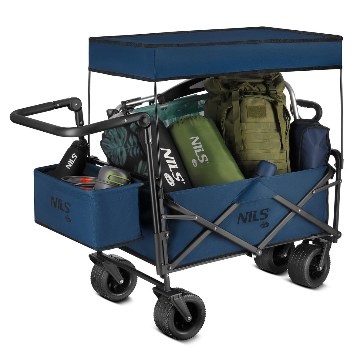 NILS Camp Opvouwbare Bolderkar - Blauw - 120L - Afbeelding 9