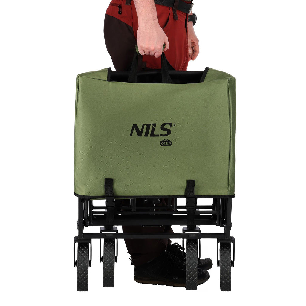 NILS Camp Opvouwbare Bolderkar - Groen - 150L - Afbeelding 7