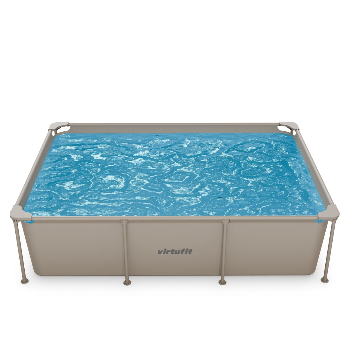 VirtuFit Rechthoekig Zwembad - 260 x 180 x 66 cm - Beige - Inclusief Filterpomp - Afbeelding 8