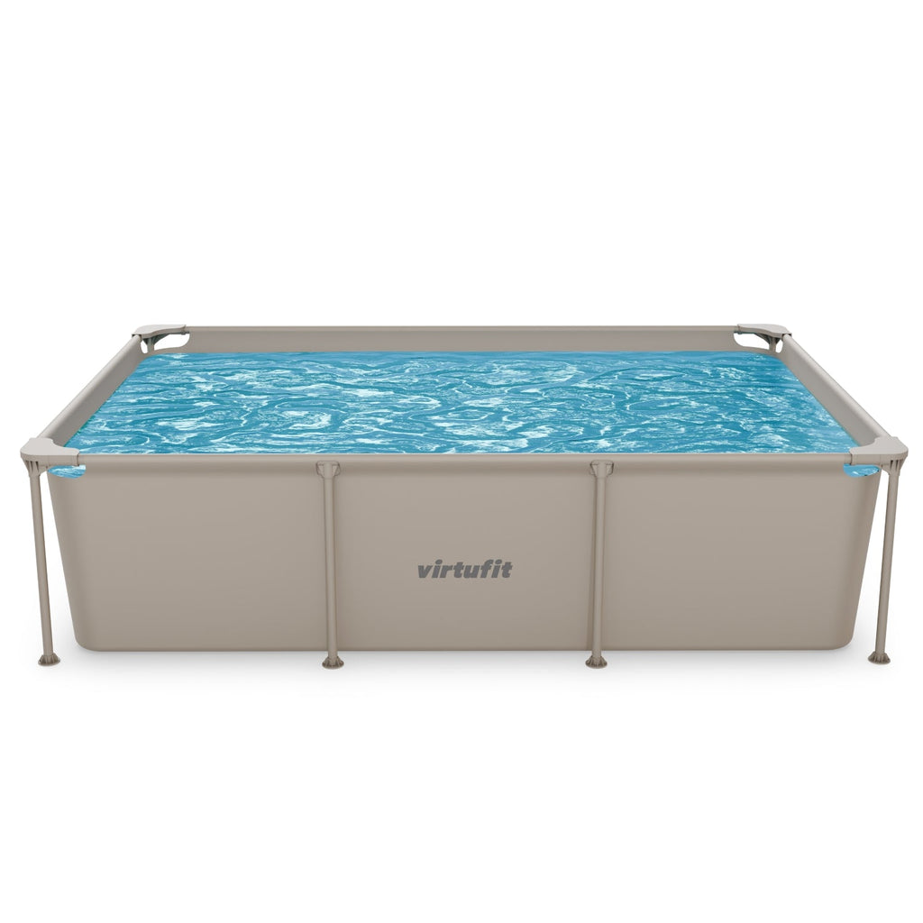 VirtuFit Rechthoekig Zwembad - 260 x 180 x 66 cm - Beige - Inclusief Filterpomp - Afbeelding 6