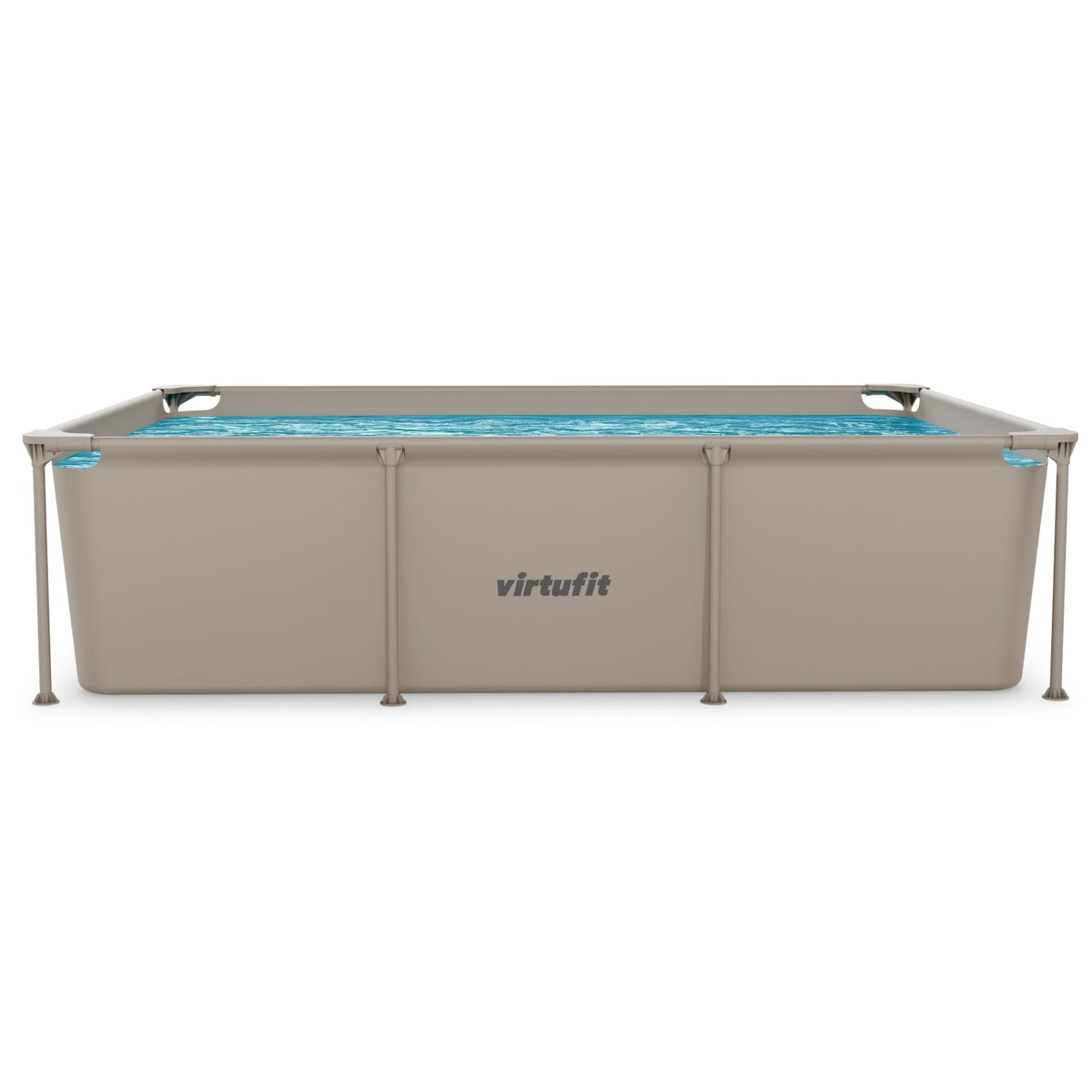 VirtuFit Rechthoekig Zwembad - 260 x 180 x 66 cm - Beige - Inclusief Filterpomp - Afbeelding 5