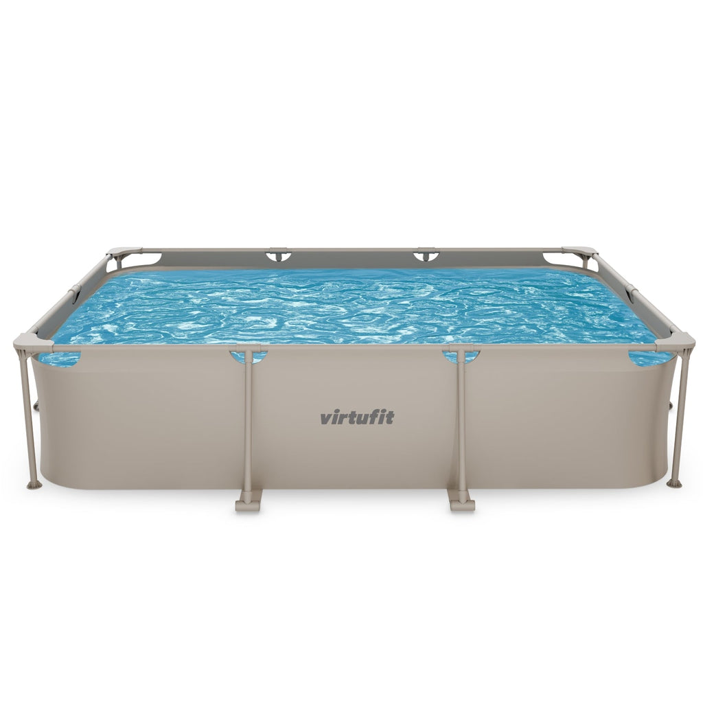 VirtuFit Rechthoekig Zwembad - 300 x 210 x 66 cm - Beige - Inclusief Filterpomp - Afbeelding 7
