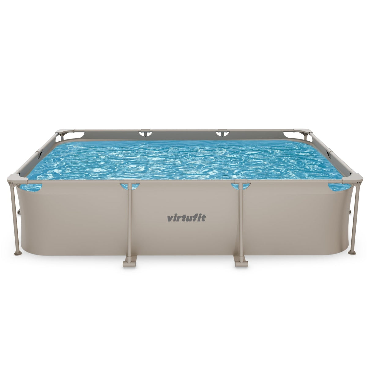 VirtuFit Rechthoekig Zwembad - 300 x 210 x 66 cm - Beige - Inclusief Filterpomp - Afbeelding 7