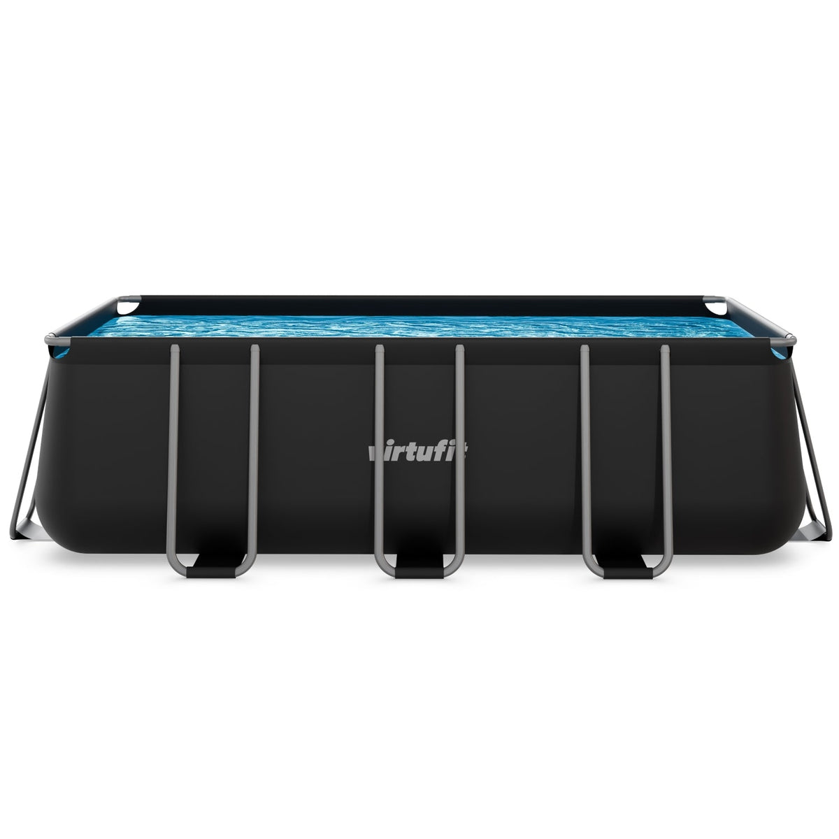 VirtuFit Rechthoekig Zwembad 400 x 200 x 122 cm - Antraciet - Inclusief Filterpomp - Afbeelding 5