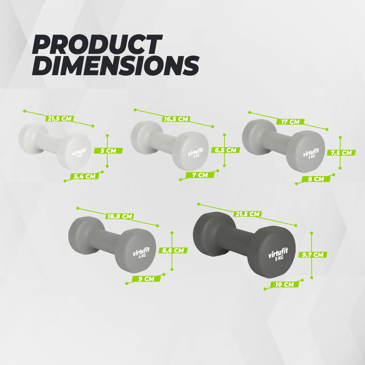 VirtuFit Vinyl Dumbbell Set Pro - 2 x 5 kg - In gebruik