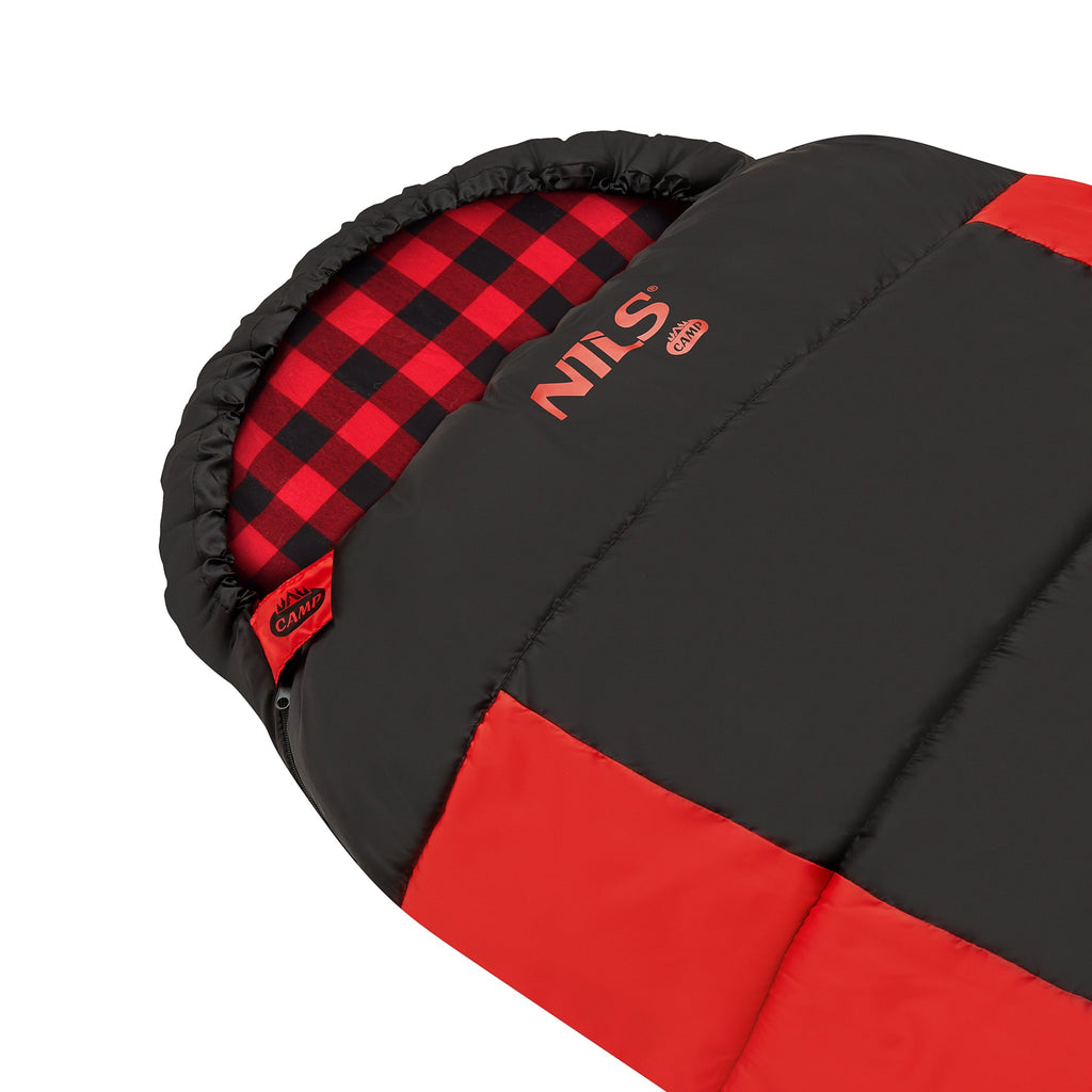 NILS Camp 2-persoons Slaapzak - Zwart/Rood - Afbeelding 7