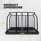 VirtuFit Premium Inground Trampoline met Veiligheidsnet - Zwart - 244 x 366 cm - Afbeelding 11